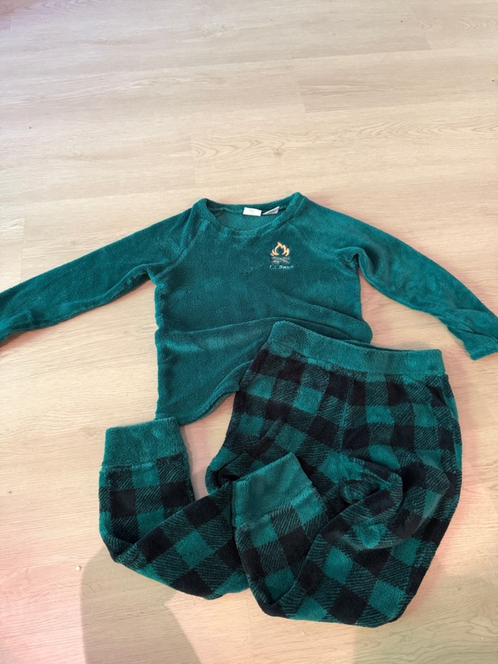LL Bean Fuzzy Fleece Pajama Set